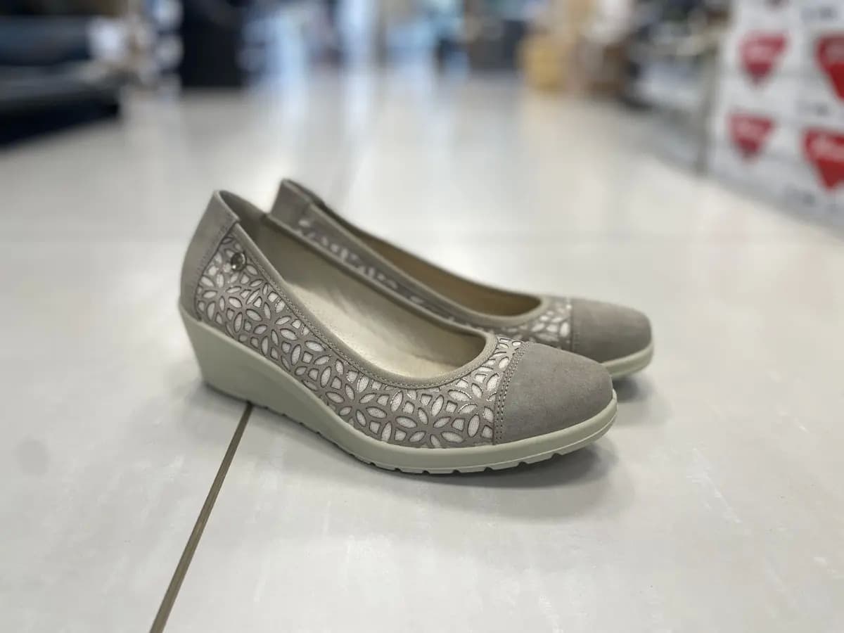 ENVAL SOFT Ballerina con zeppa in pelle beige - 4