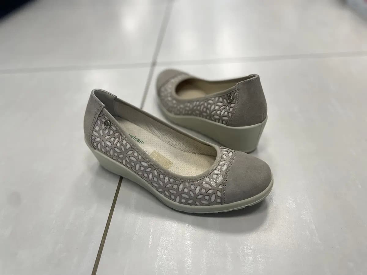 ENVAL SOFT Ballerina con zeppa in pelle beige - 5