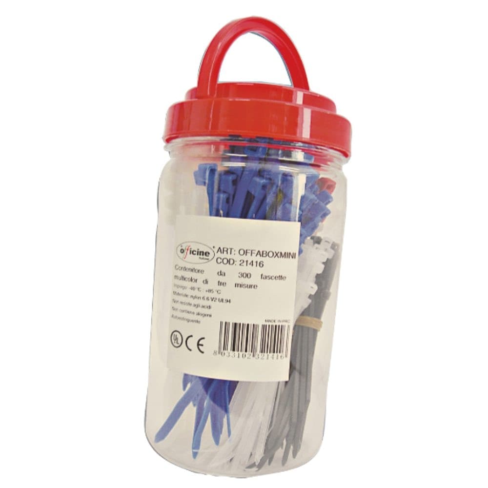 TUBO DI 300 FASCETTE MULTI MISURA E COLORE