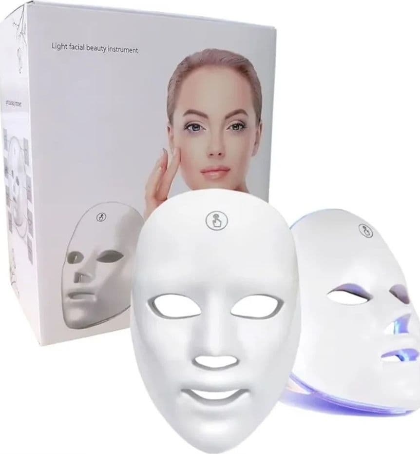 MASCHERA PER FOTOTERAPIA A LED CON TRATTAMENTO LUCE A 7 COLORI PER CURA PELLE VISO - 1
