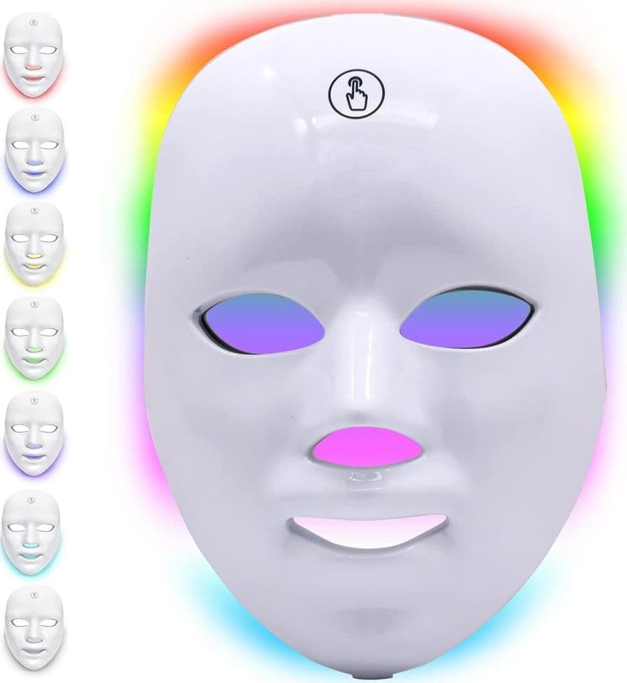 MASCHERA PER FOTOTERAPIA A LED CON TRATTAMENTO LUCE A 7 COLORI PER CURA PELLE VISO - 4