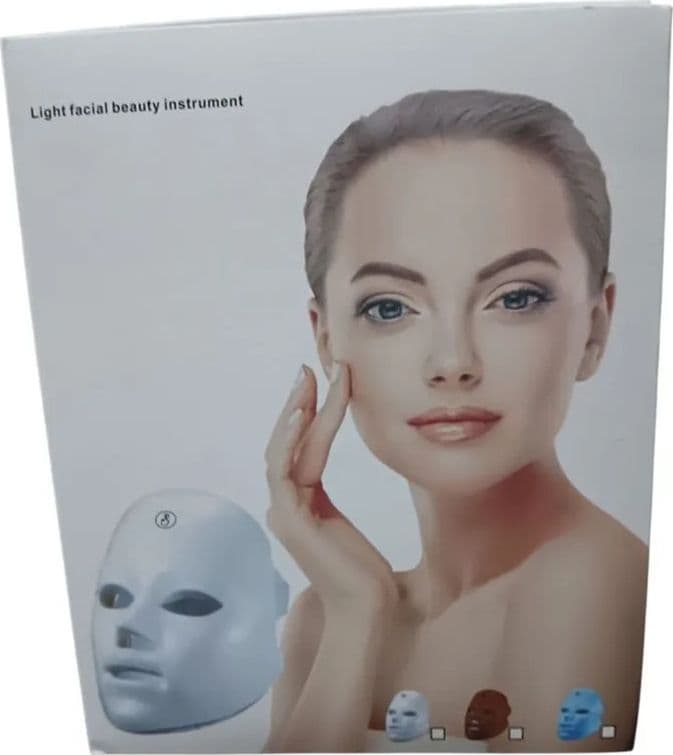 MASCHERA PER FOTOTERAPIA A LED CON TRATTAMENTO LUCE A 7 COLORI PER CURA PELLE VISO - 7
