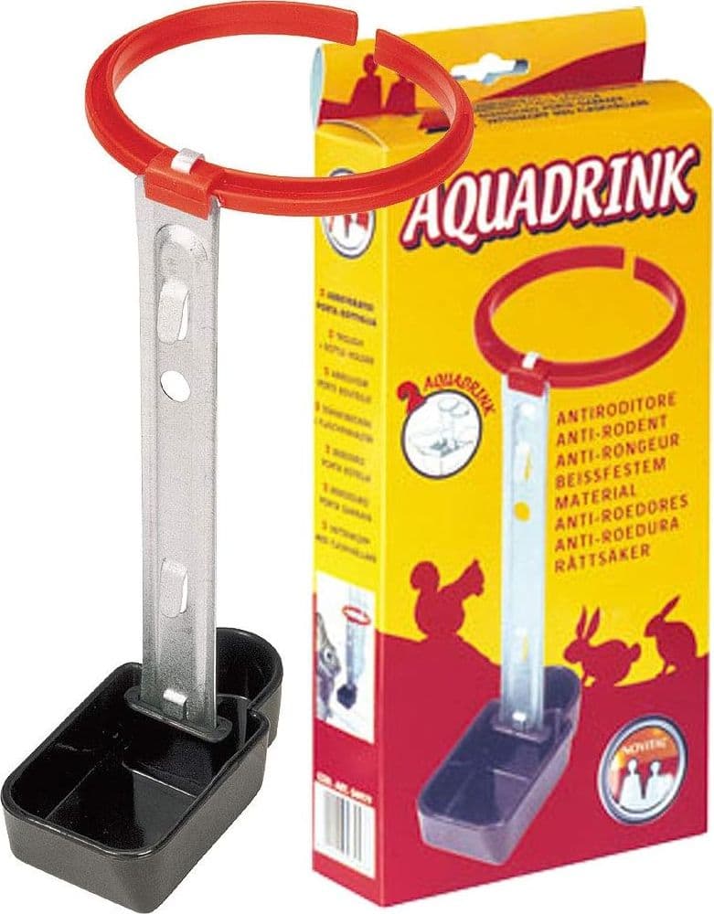 Abbeveratoio per Conigli Portabottiglia Aquadrink 2 Pezzi. Cm 6 x 11X22 H - 2