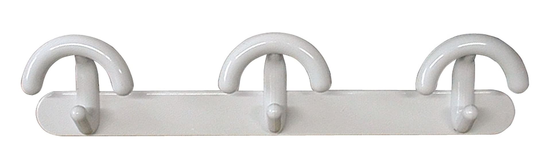 Appendiabito con 1/2 Pomolo 3 Posti (cm 46 5 x 11 5 H) Bianco 8 Pezzi - 2