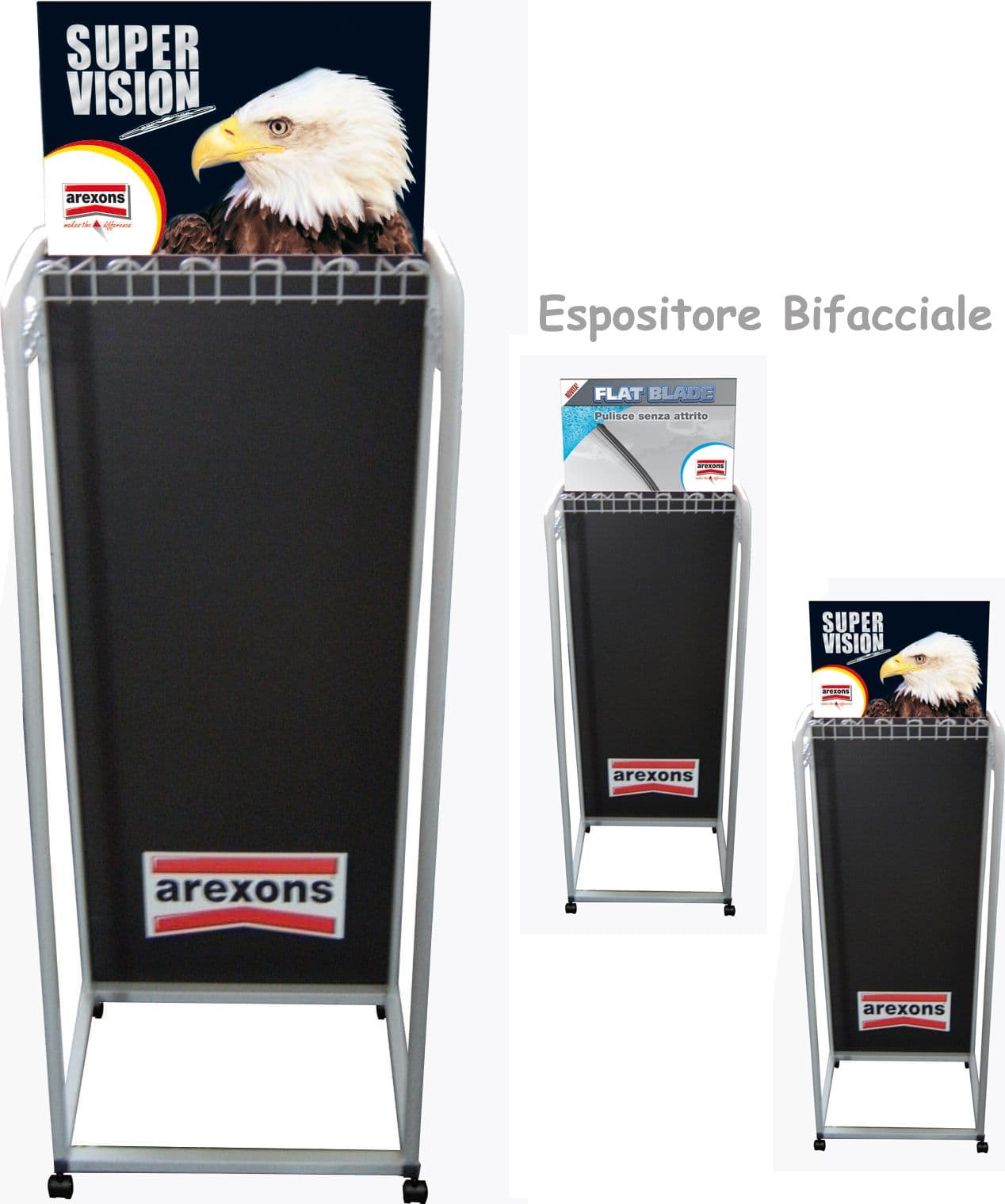 Espositore Metallico Spazzole Tergicristallo Cm 46 x 42X105 H Arexons - 2