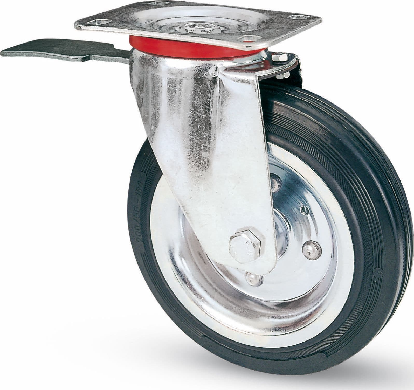 Ruota Girevole per Carrelli+freno Post. ART.80BIS Mm 150 Piastra Mm 100 x - 2