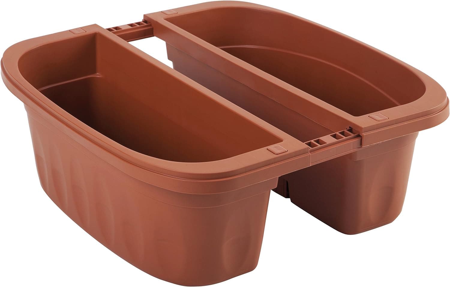 Fioriera Rettangolare Doppia Klunia Colore Terracotta Cm 40 x 19 8X18 5 H - 4