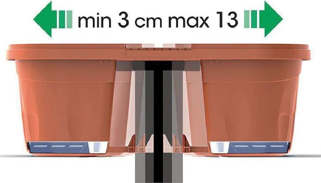 Fioriera Rettangolare Doppia Klunia Colore Terracotta Cm 40 x 19 8X18 5 H - 3