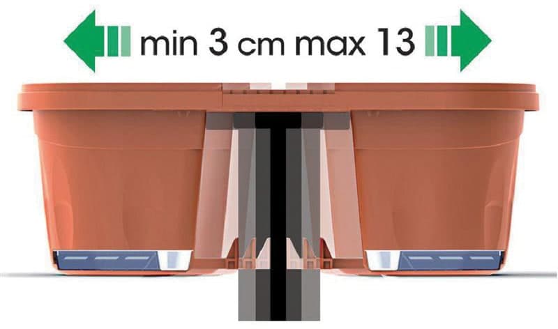 Fioriera Rettangolare Doppia Klunia Colore Terracotta Cm 40 x 19 8X18 5 H - 3