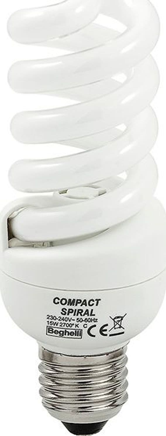 Lampada Risparmio Ener. Spirale E14 Luce Calda 11 W 10 Pezzi Beghelli - 2