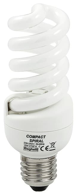 Lampada Risparmio Ener. Spirale E14 Luce Calda 11 W 10 Pezzi Beghelli - 2