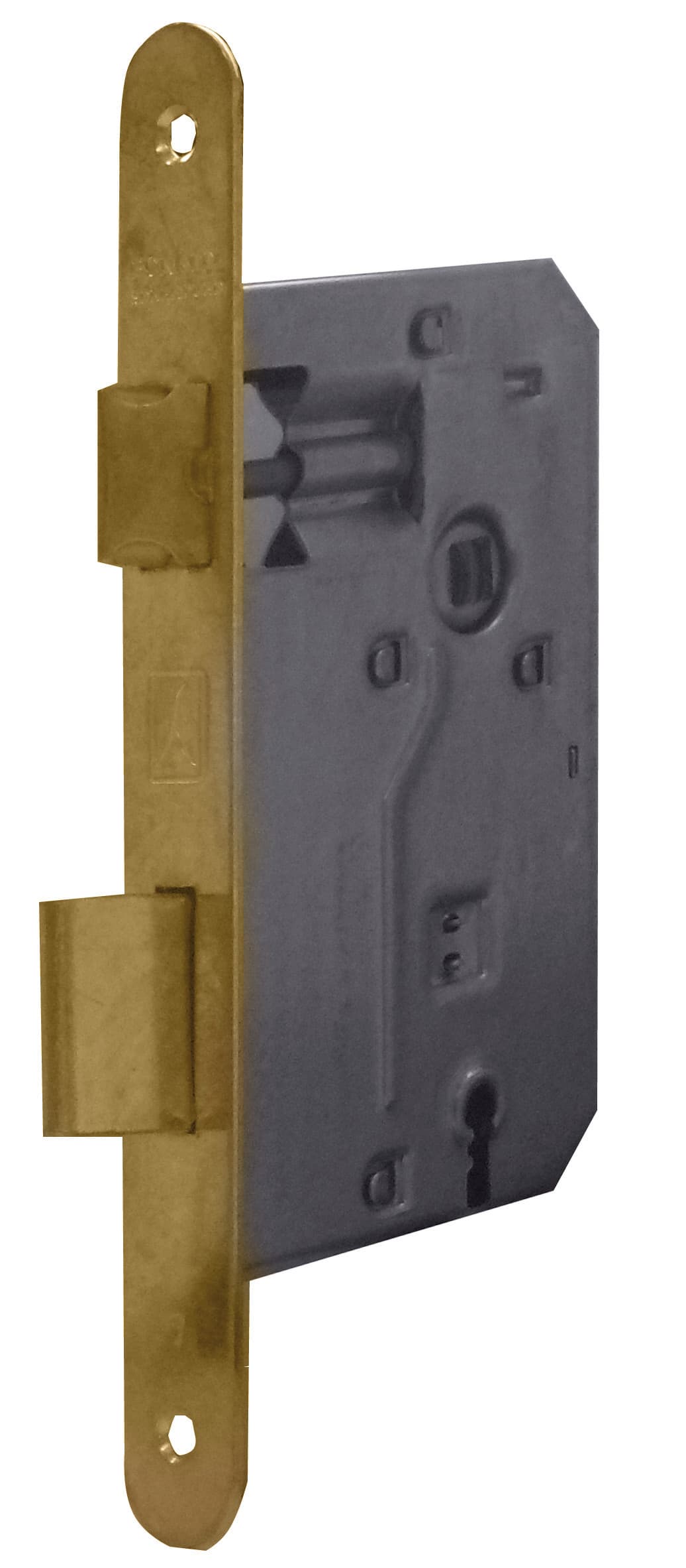 Serratura Legno Patent Inf. B Tondo ART.42 F Ottonato E.40 Bonaiti - 2