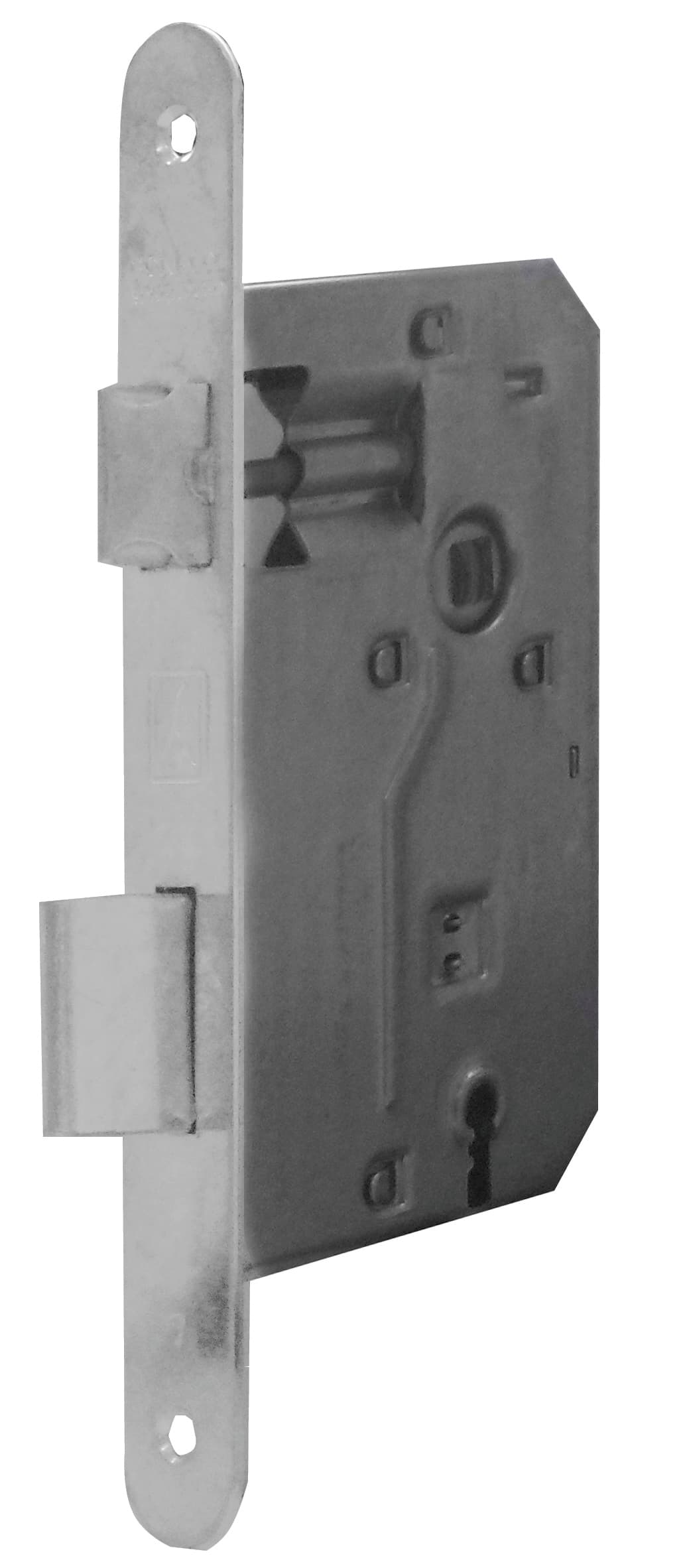 Serratura Legno Patent Inf. B Tondo ART.42 F Nichelato E.50 Bonaiti - 2