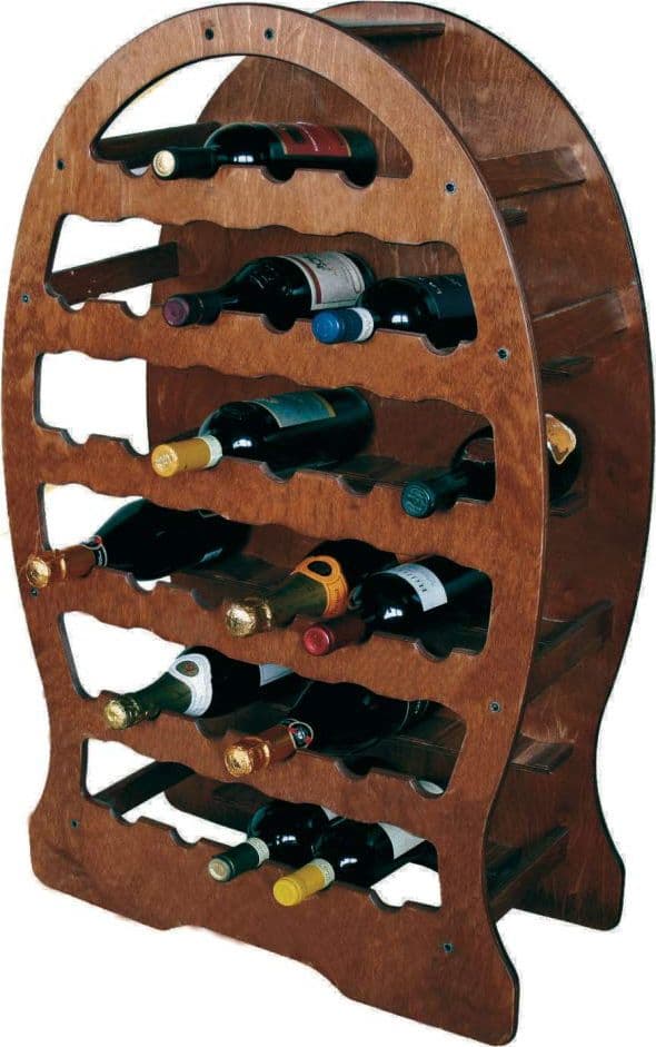 Cantinetta Botte in Legno Scuro 33 Posti Cm 61 x 26 5X96H - 2