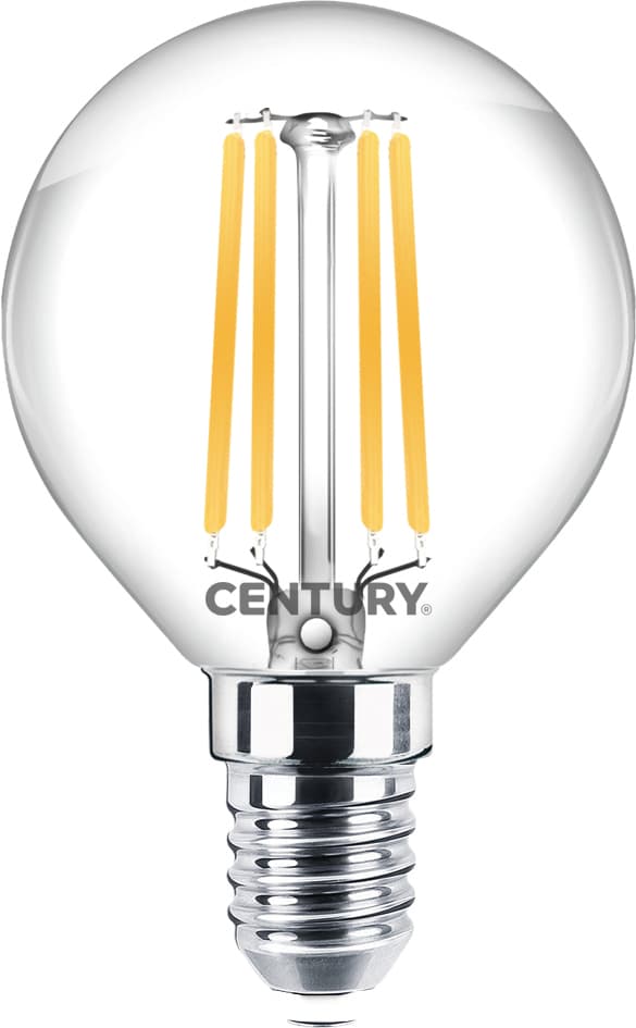 Lampada a Filamento LED Sfera E14 Luce Calda 4 W 470 Lumen 10 Pezzi Century - 2