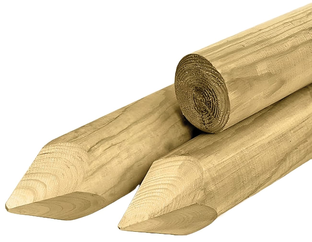 Palo Tondo in Legno a Punta Ø Cm 6 x 200 H Confine - 2