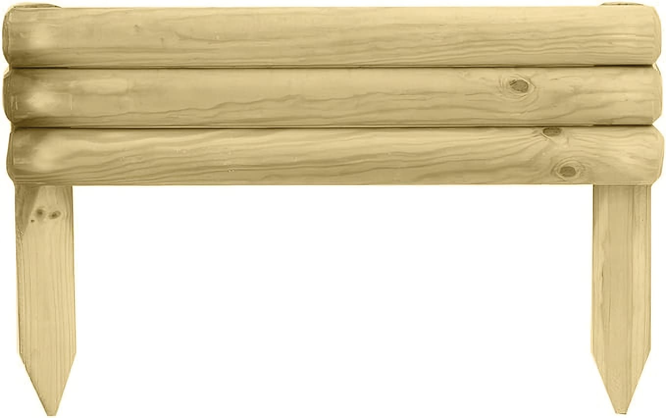 Steccato Orizzontale in Legno Vampiro Cm 55 x 5X15 30 H Confine - 2