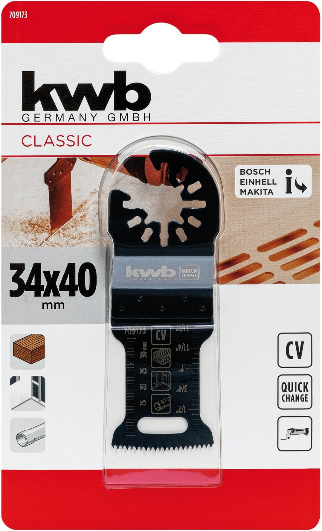 Lama Dritta ad Immersione per Legno Mm 34 x 44 Einhell - 2