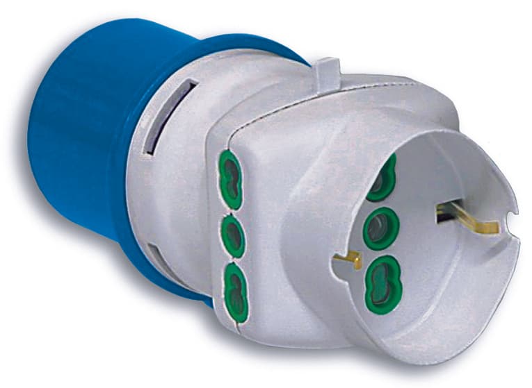 Adattatore Industriale Cee 2P+T Spina 2 Prese 10 16A+SCHUKO Fanton - 2