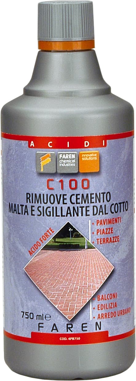 Disincrostante Acido Forte C100 Ml. 750 12 Pezzi Faren - 2