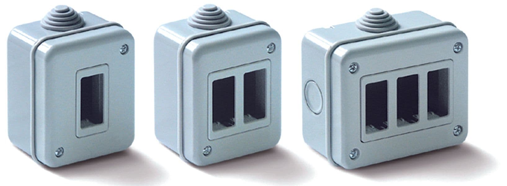 Contenitore da Esterno IP40 Colore Grigio 2 Posti 36 Pezzi Feb Elettrica - 2