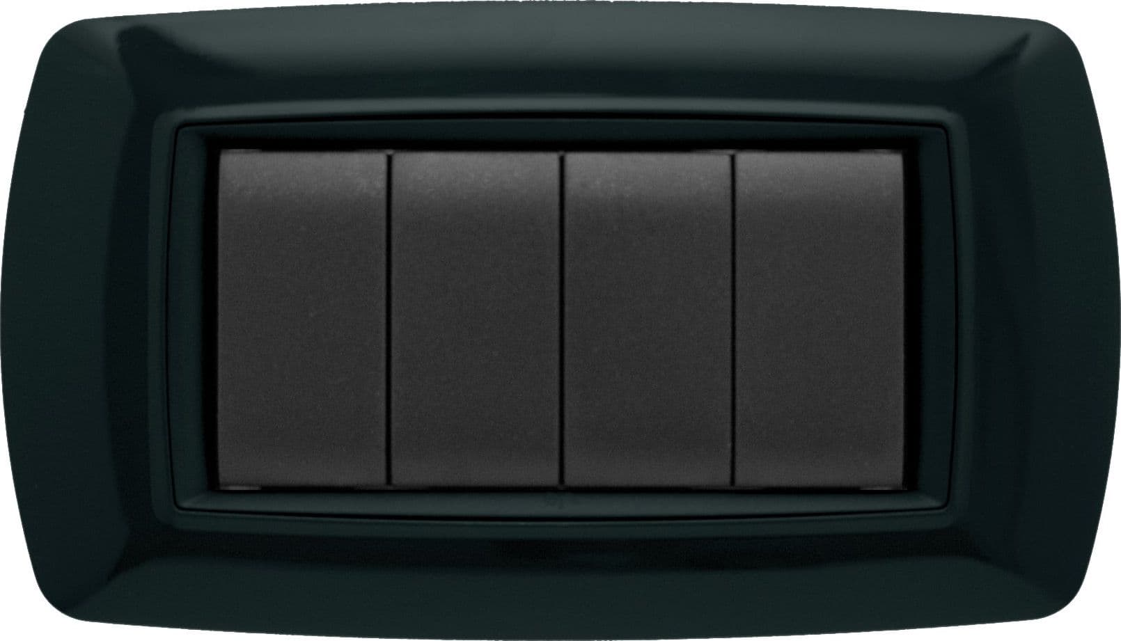 Placca Life Colore Nero 4 Posti 15 Pezzi Feb Elettrica - 1
