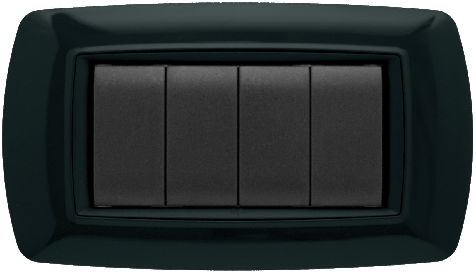 Placca Life Colore Nero 4 Posti 15 Pezzi Feb Elettrica - 2