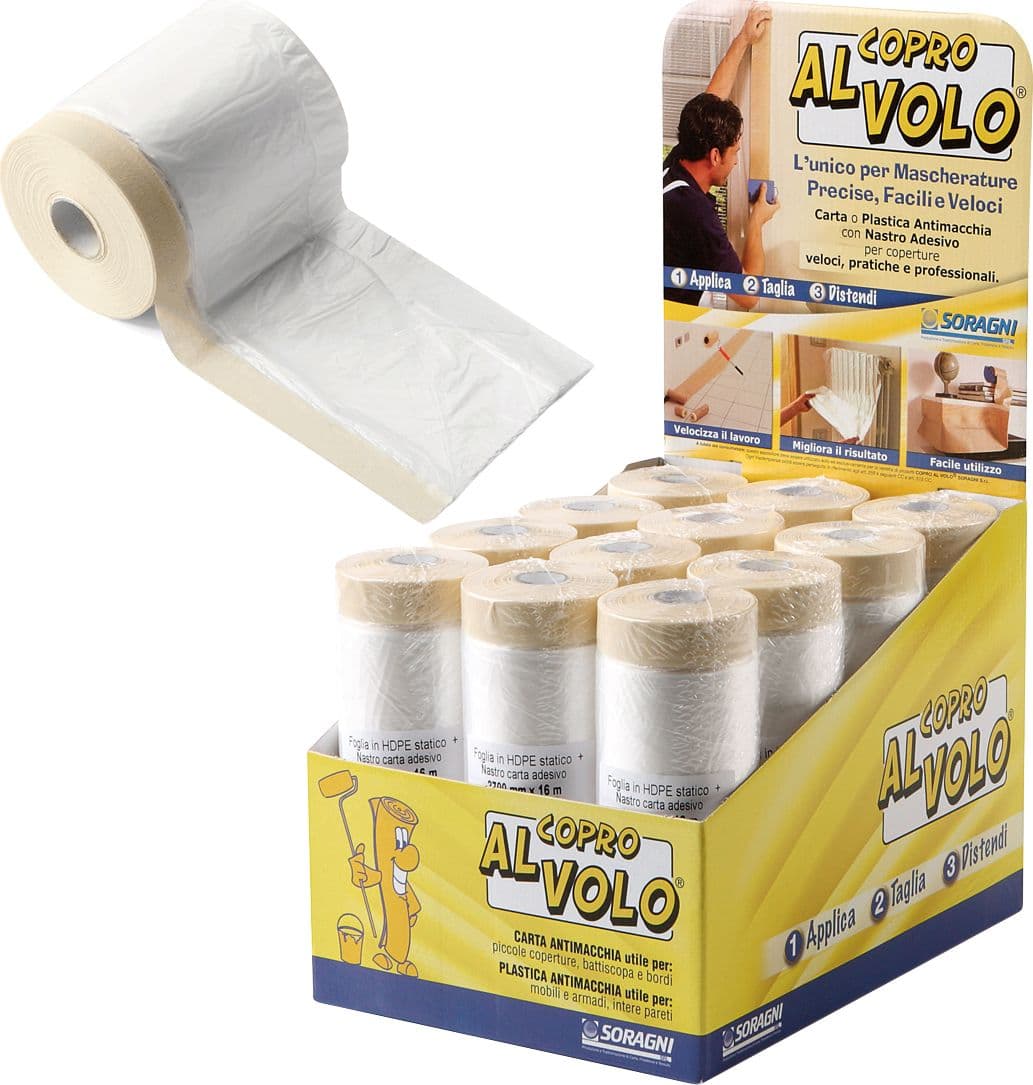 Film per Mascheratura + Nastro Adesivo Cm 140 x 33MT Espositore 12 Pezzi - 2