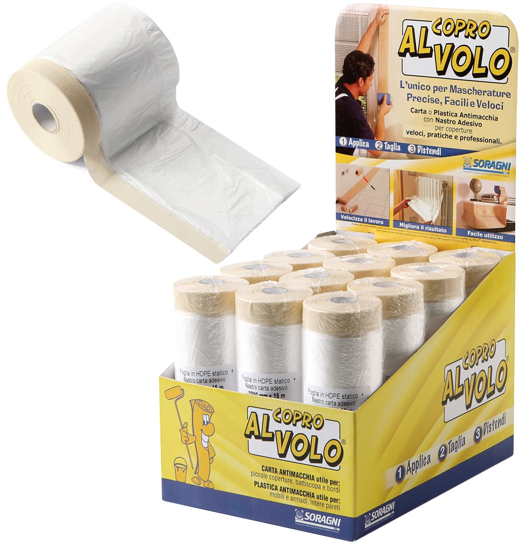Film per Mascheratura + Nastro Adesivo Cm 140 x 33MT Espositore 12 Pezzi - 2