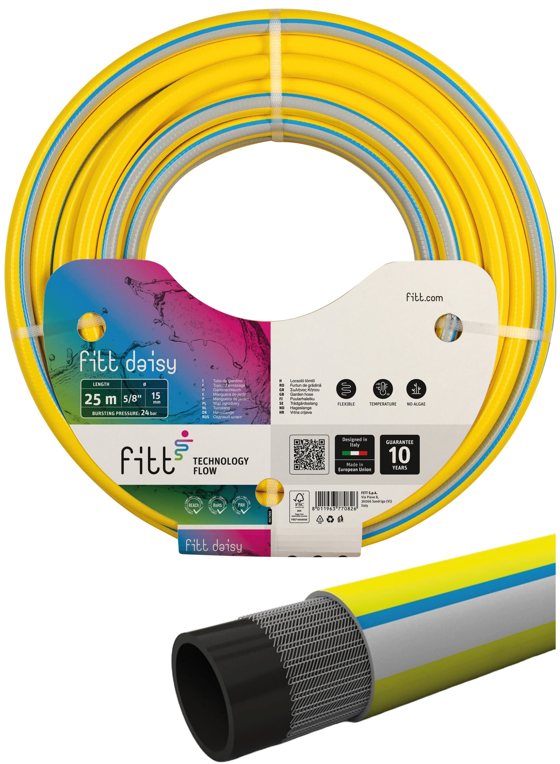 Tubo per Giardinaggio Daisy Ø Mm 15 (M 25) Fitt - 3
