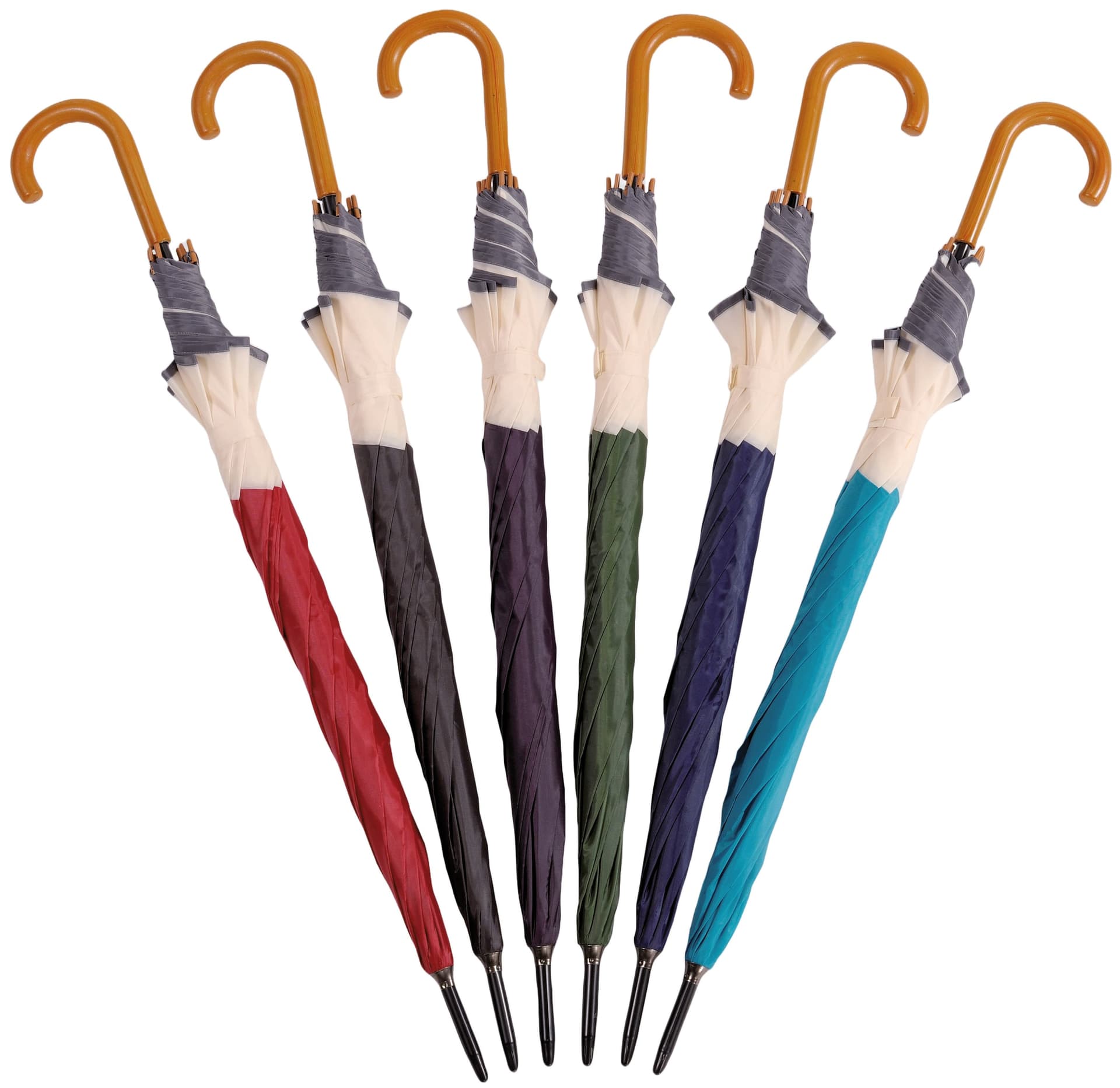 Ombrello Lungo Automatico Art. G 502 Tinta Unita Fascia Beige Colore - 2
