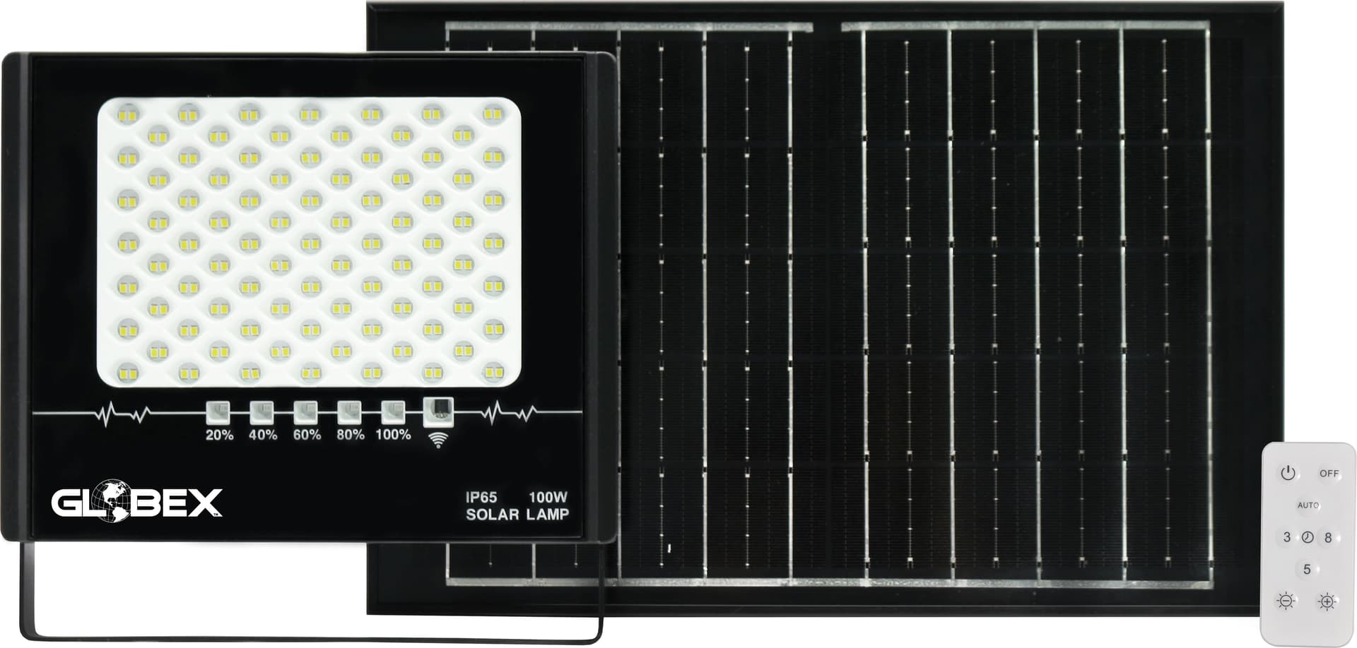 Proiettore a LED con Pannello Solare 100 W 4000K Globex - 2