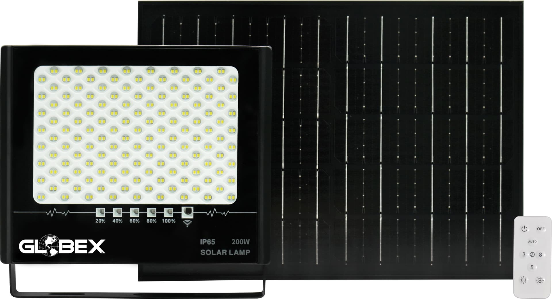 Proiettore a LED con Pannello Solare 200 W 4000K Globex - 2