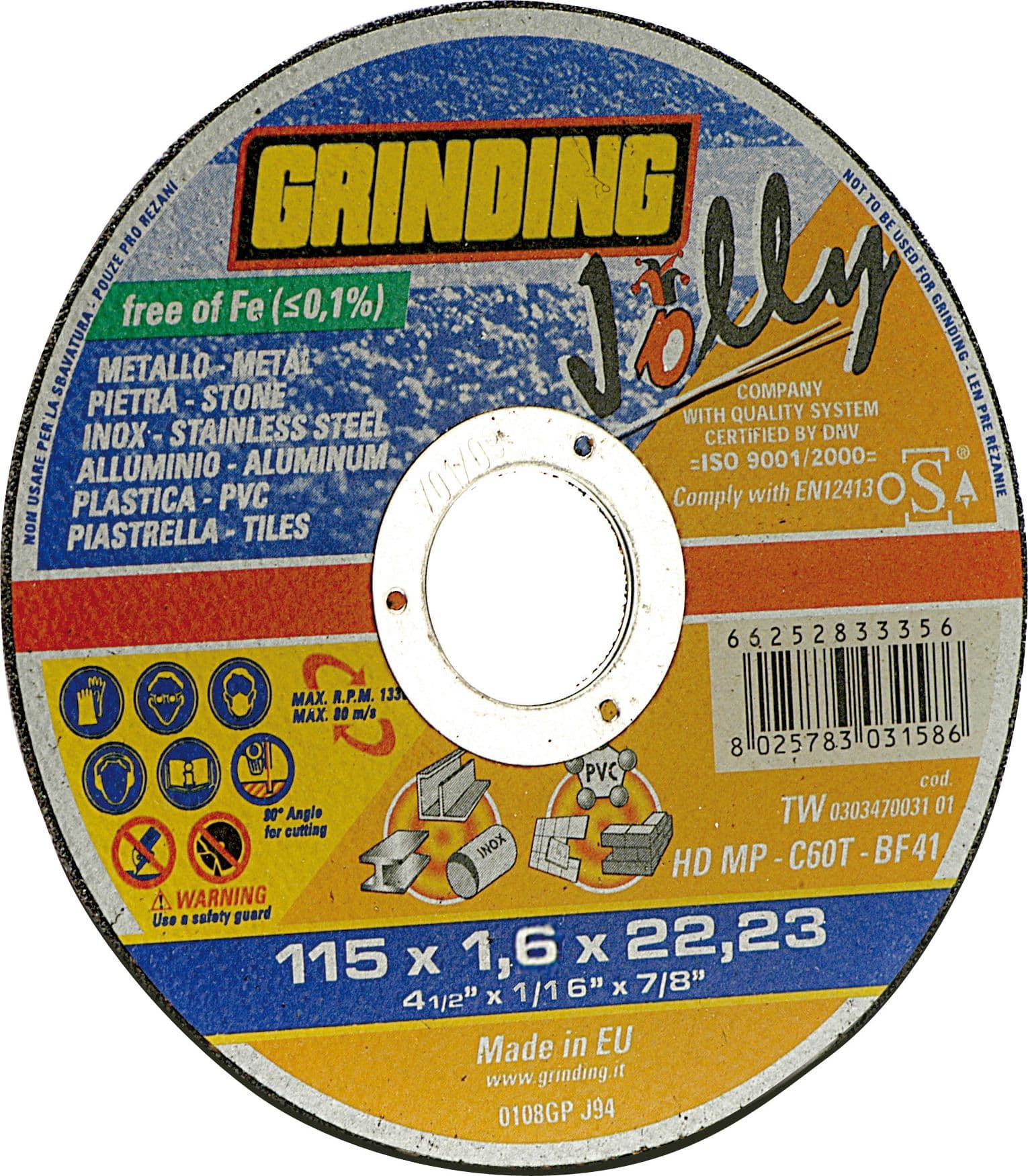 Disco Abrasivo Piano Jolly Ø Mm 230 x 1 9X22 23 25 Pezzi Grinding - 2