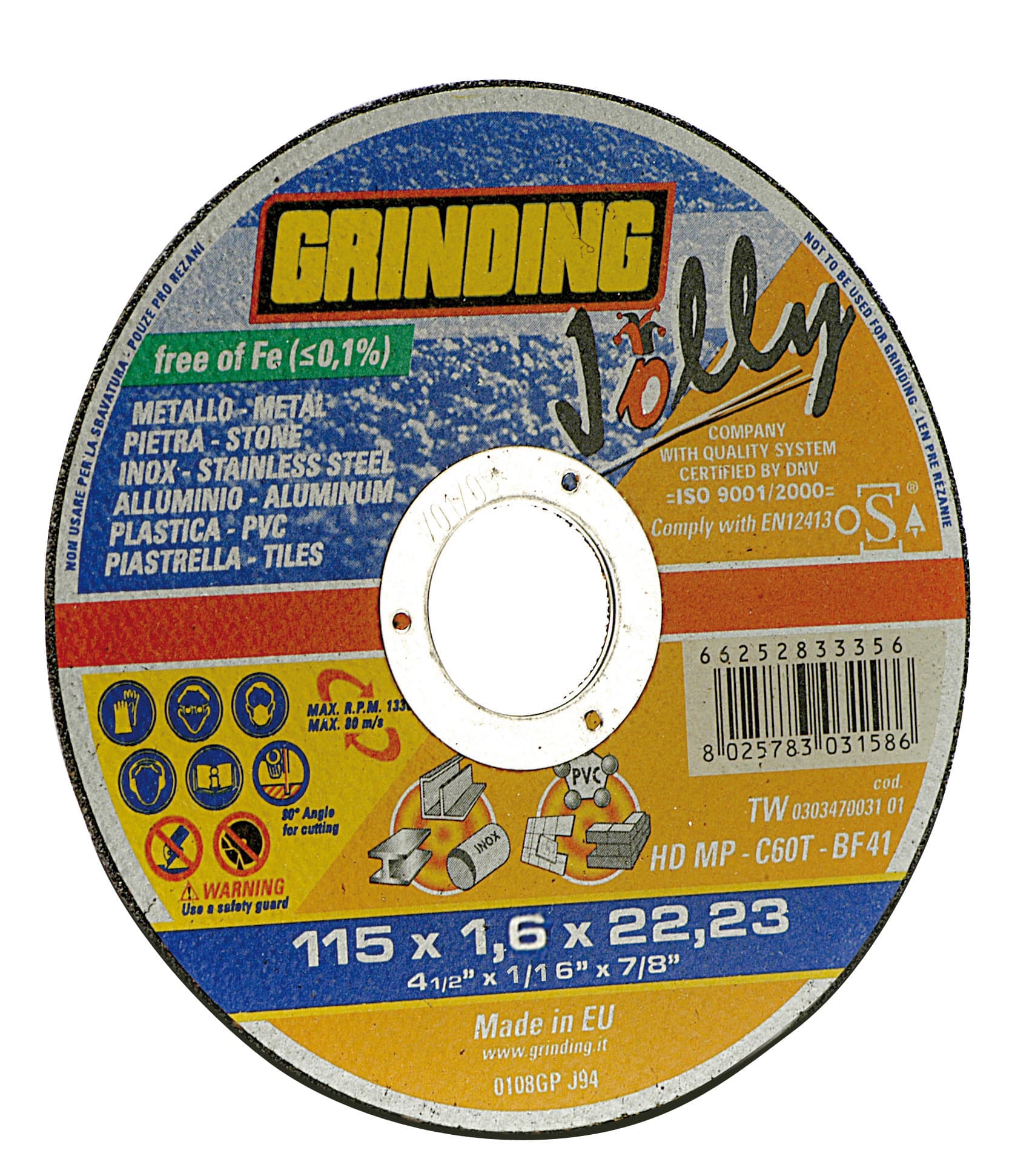Disco Abrasivo Piano Jolly Ø Mm 230 x 1 9X22 23 25 Pezzi Grinding - 2