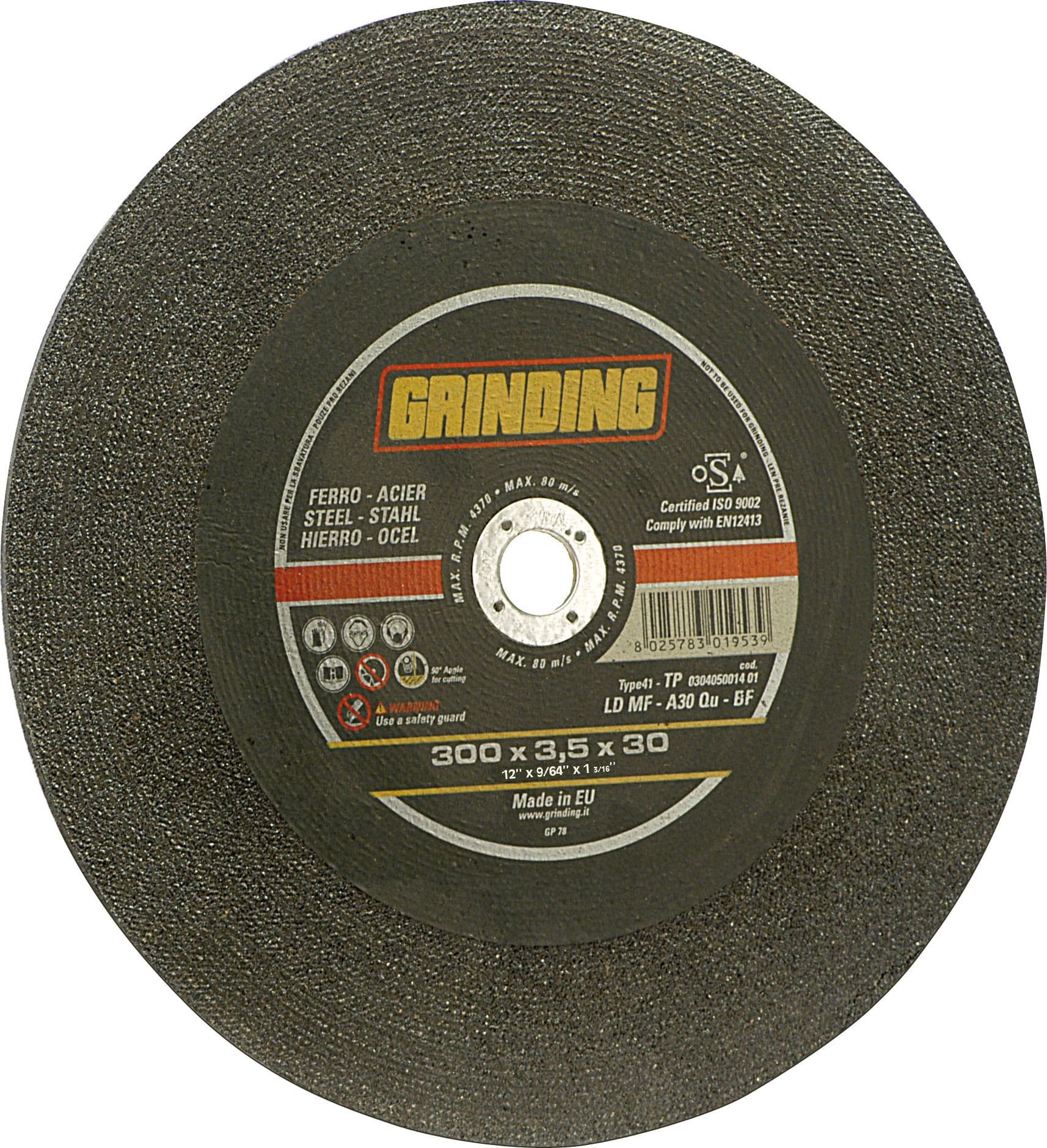 Disco Abrasivo Piano per Inox Ø Mm 300 x 3 5X30 25 Pezzi Grinding - 2