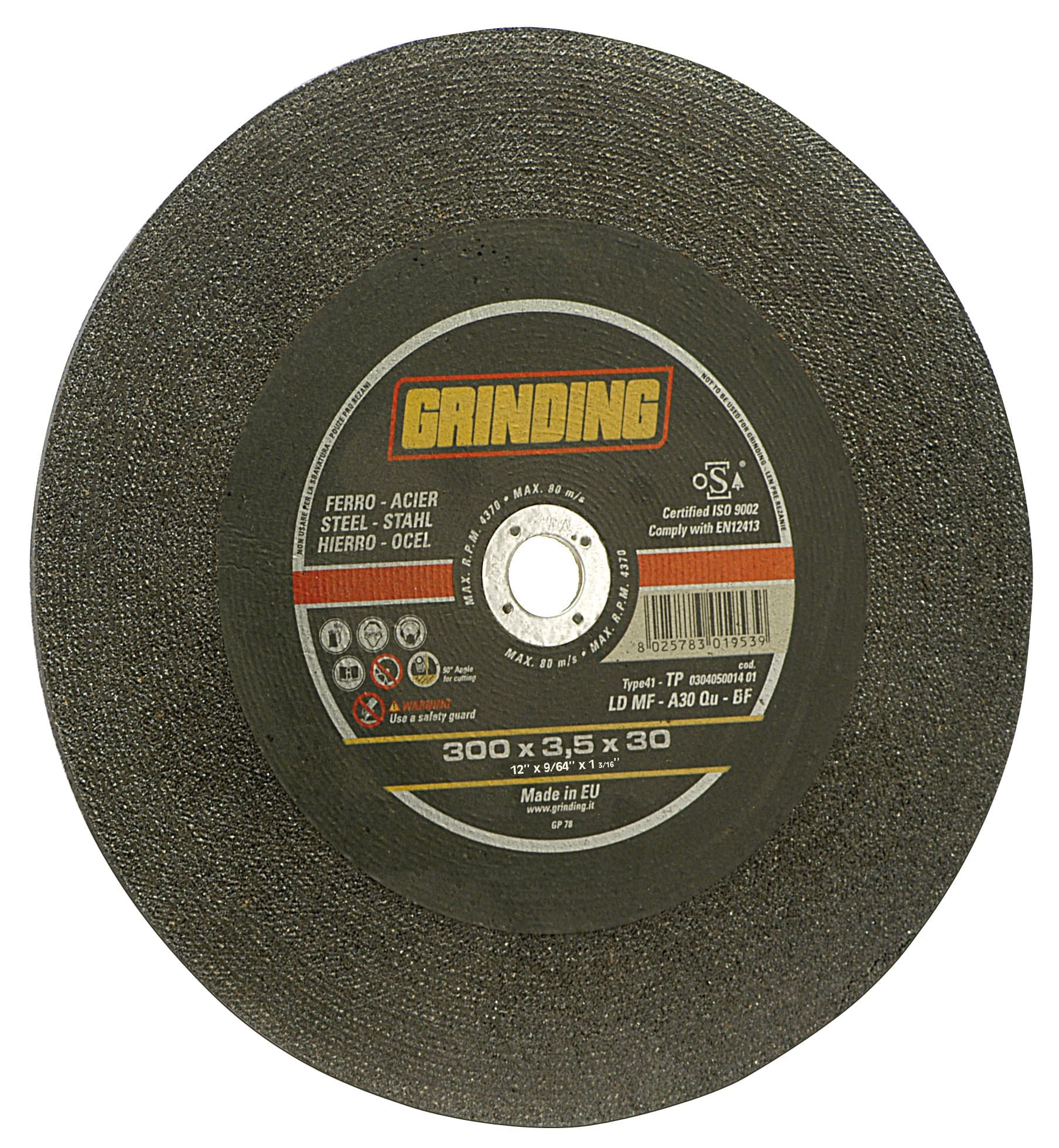 Disco Abrasivo Piano per Inox Ø Mm 300 x 3 5X30 25 Pezzi Grinding - 2