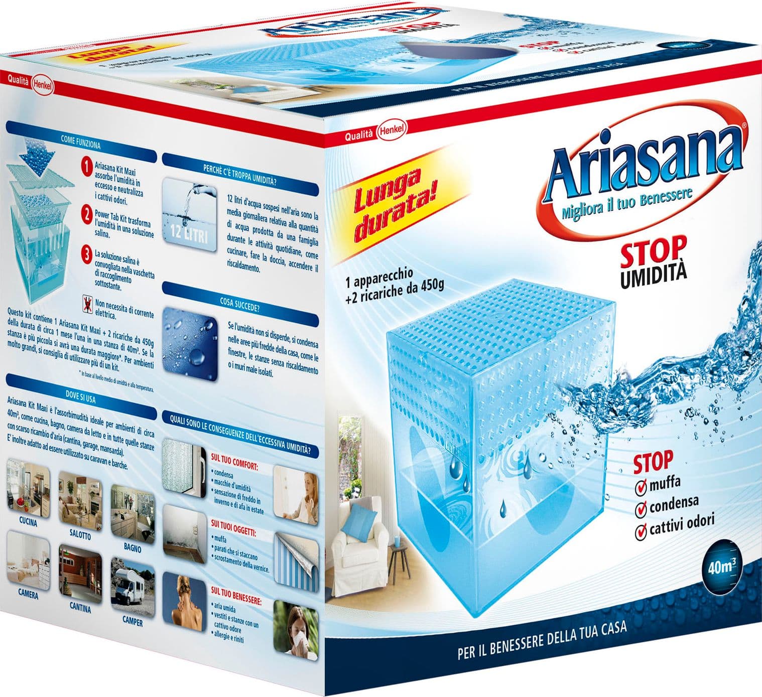 Assorbiumidità Ariasana Maxi Classic 6 Pezzi Henkel - 2