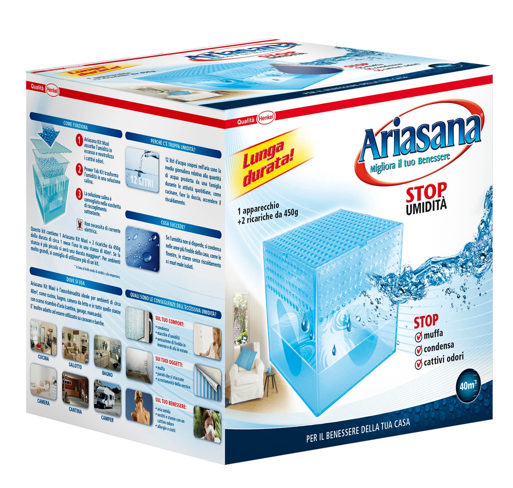 Assorbiumidità Ariasana Maxi Classic 6 Pezzi Henkel - 2