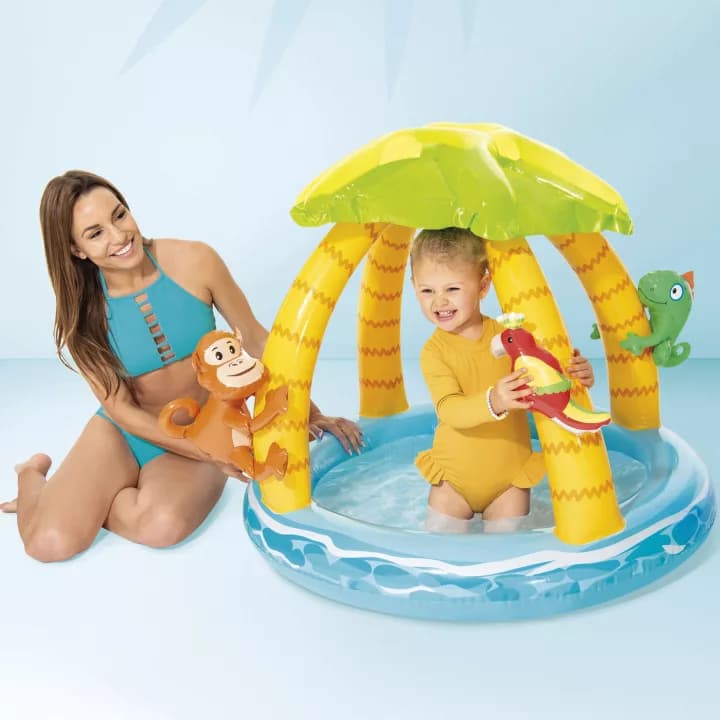 Piscina Tonda Gonfiabile Baby Palma Ø Cm 102 x 86 H (L 45) Intex - 2