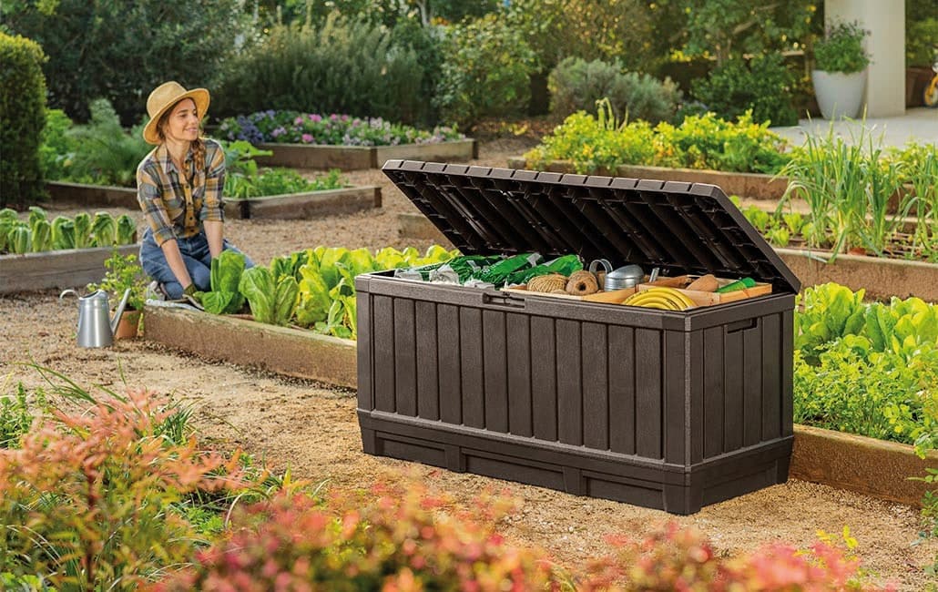 Baule Porta Attrezzi da Giardino Kentwood in Resina Effetto Codice 51586 - 2
