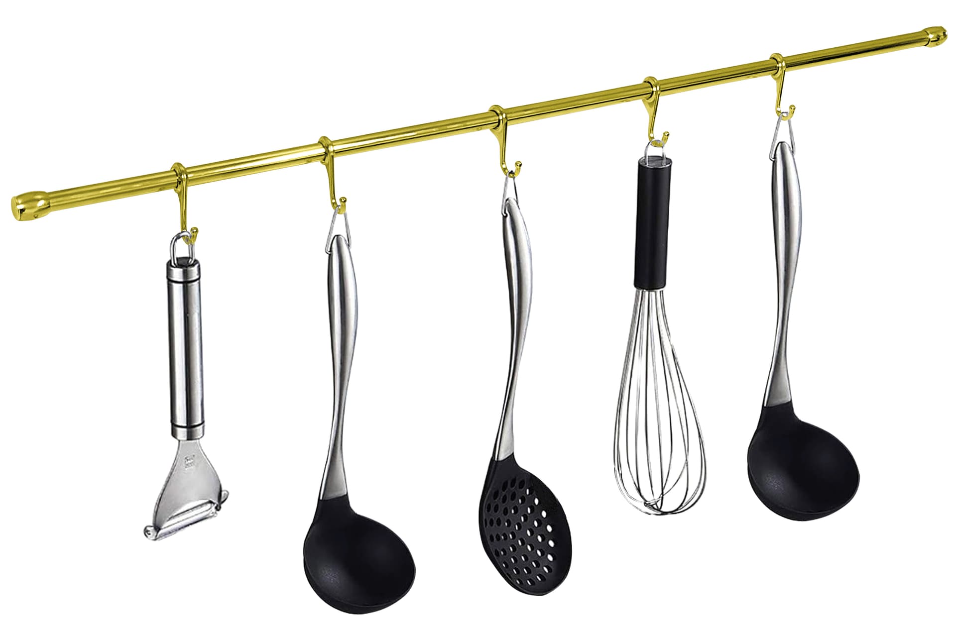 Kit Tubo Sottopensile Portamestoli con Accessori Ø Mm 16 x 1000 Ottonato - 2