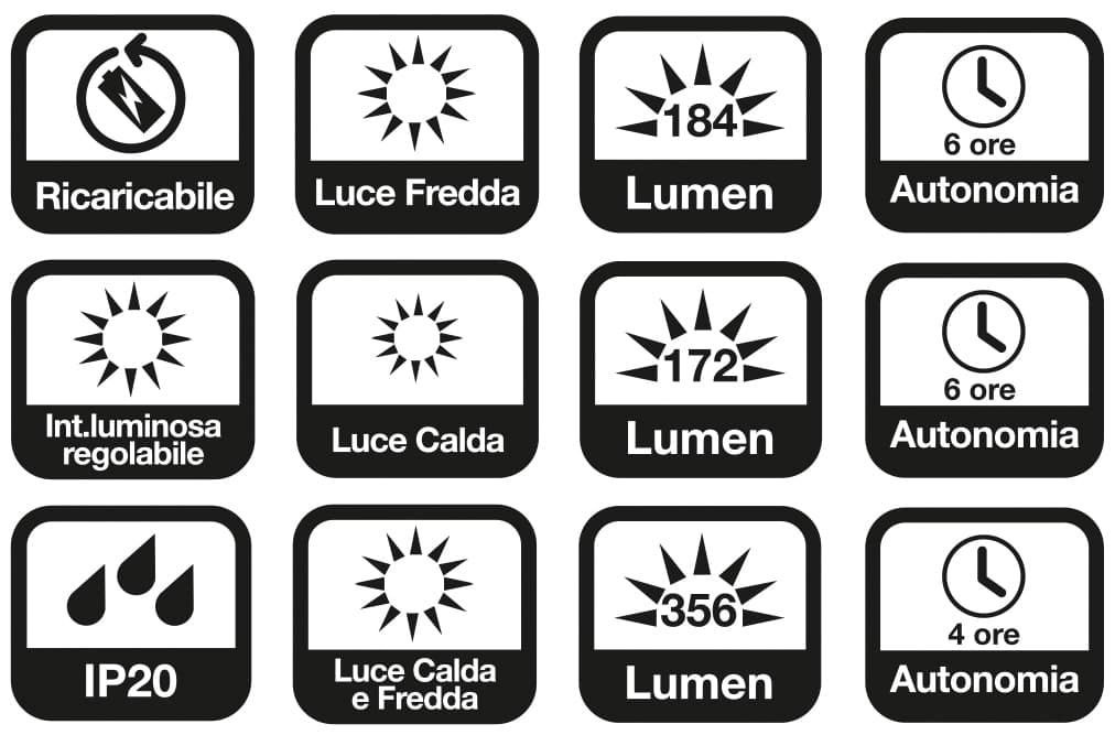 Lampada Ricaricabile Aladino Illuminazione 360 ° Ee ? Cm 125 x 155 H - 2
