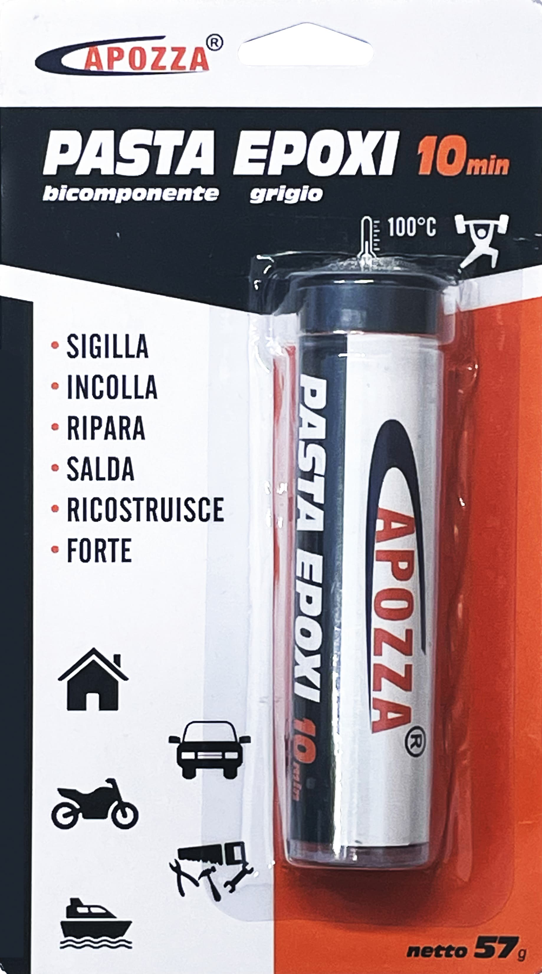 Pasta Epossidica Epoxi 10 Min Ml. 57 Colore Grigio 12 Pezzi - 2