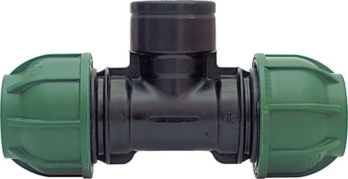 Raccordo a Compressione PN10 Tee 90 ° Femmina Misura 63 x 2X63 - 2