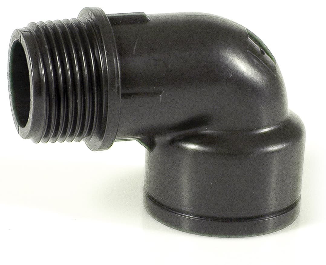 Raccordo Filettato a Gomito per Tubo in Polietilene M F Misura 1 x 1 25 - 2
