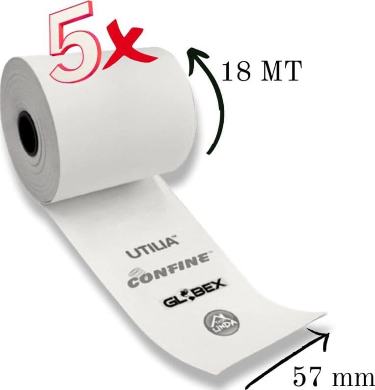 Rotoli Carta Termica H.57 mm 18 M Fratelli Vitale 5 Pezzi - 2