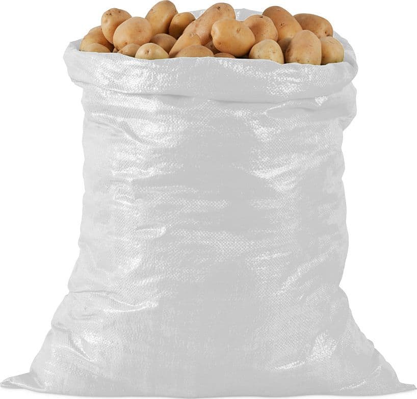 Sacco in Polipropilene Bianco Orlato Capacità Kg 25 cm 45 x 75 100 Pezzi - 2