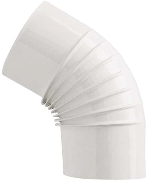 Gomito 45 ° per Stufa a Legna Porcellanato Classic Colore Bianco Ee ? Cm 15 - 2
