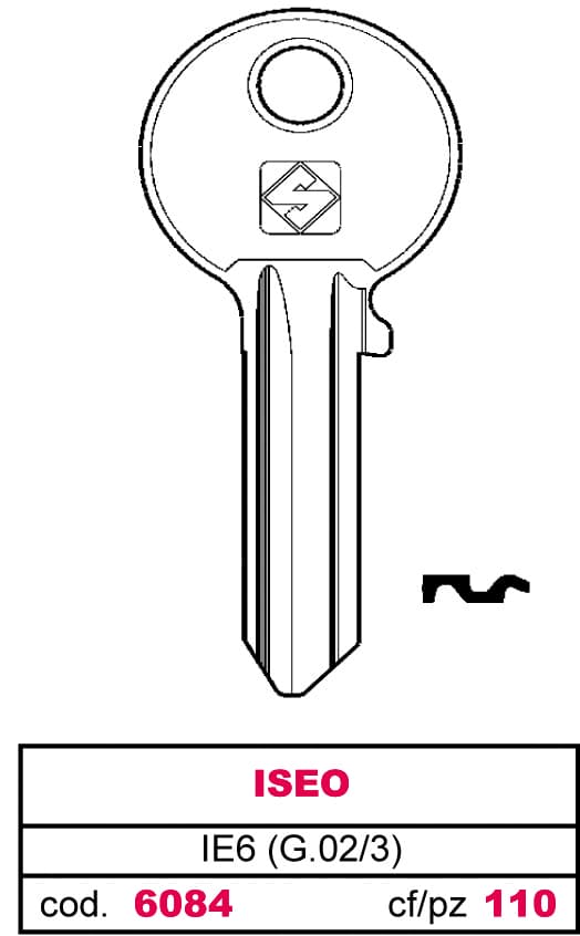 Chiave Asc IE6 (g.vac 3) Iseo 100 Pezzi Silca - 2